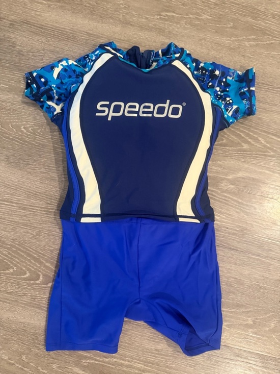 Speedo Other - Speedo Toddler Swim Aid Flotation Suit Blue 2pc Rash Guard Set Up To 33 lbs